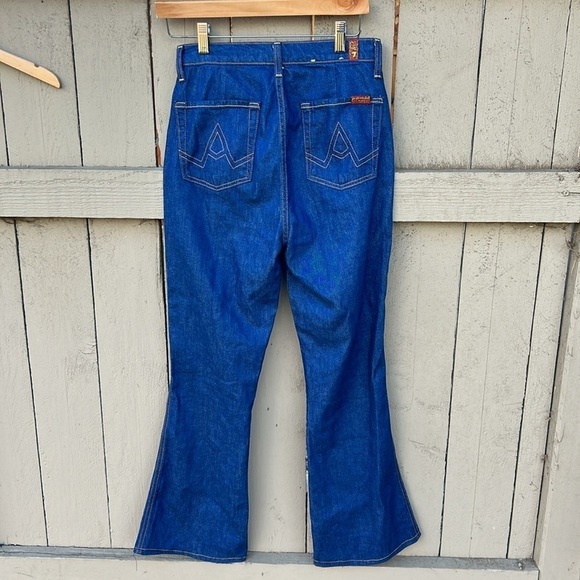 7 For All Mankind Flare Leg High Rise Jeans Sz 27 Boho Chic - Picture 4 of 5